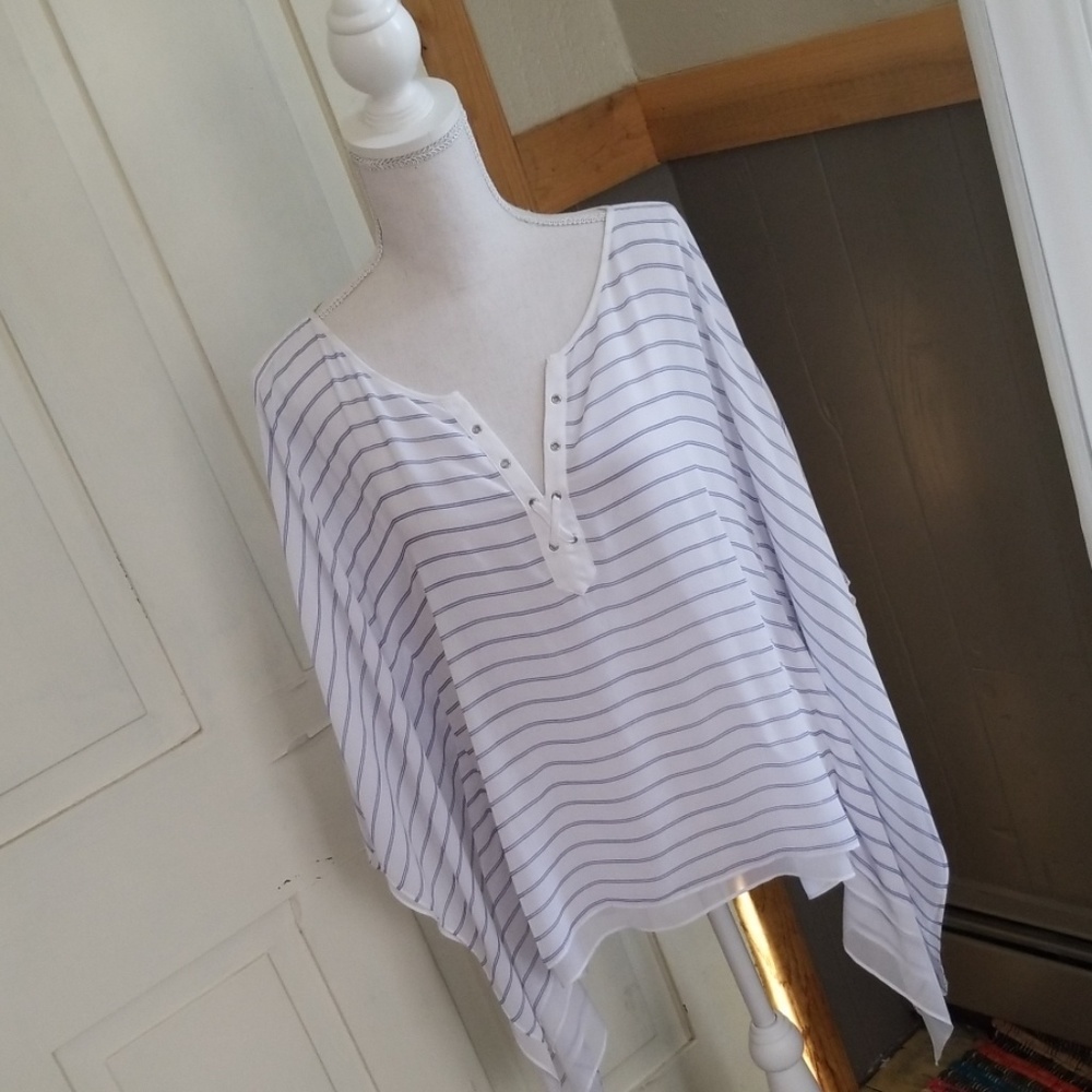 Light breezy poncho top with sides sewn..